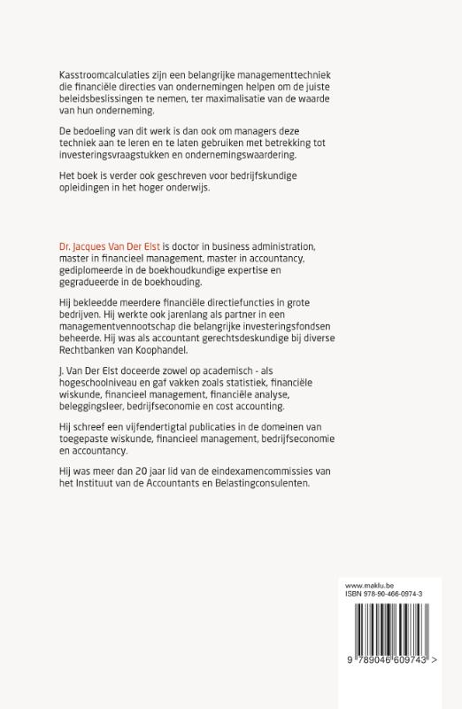Achterkant van Kasstroomcalculaties voor een optimaal financieel beleid