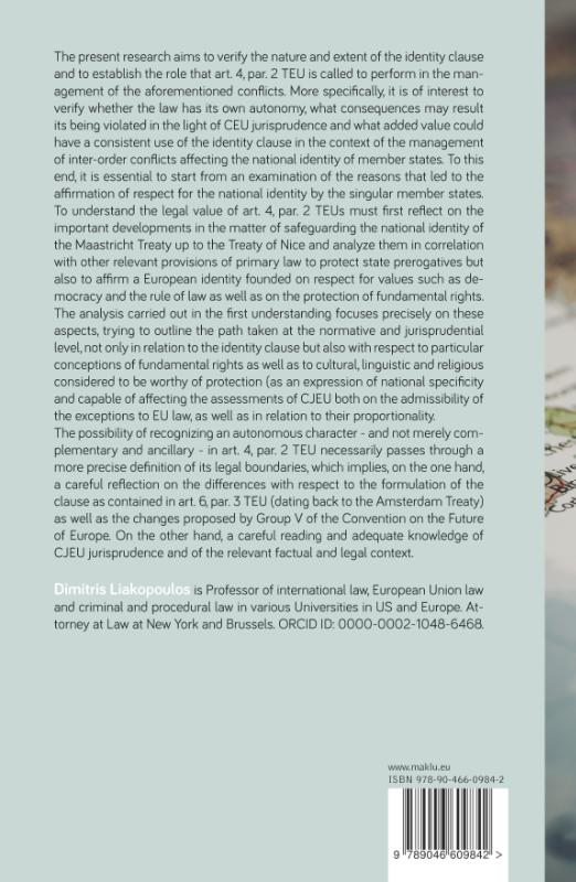 Achterkant van European integration through member states’ constitutional identity in EU law
