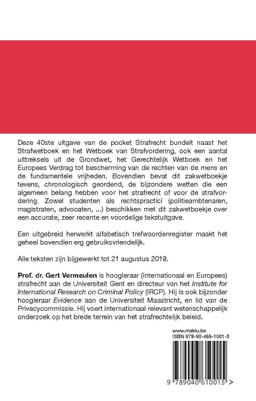 Achterkant van Strafwetboek, Wetboek van Strafvordering, Bijzondere wetten