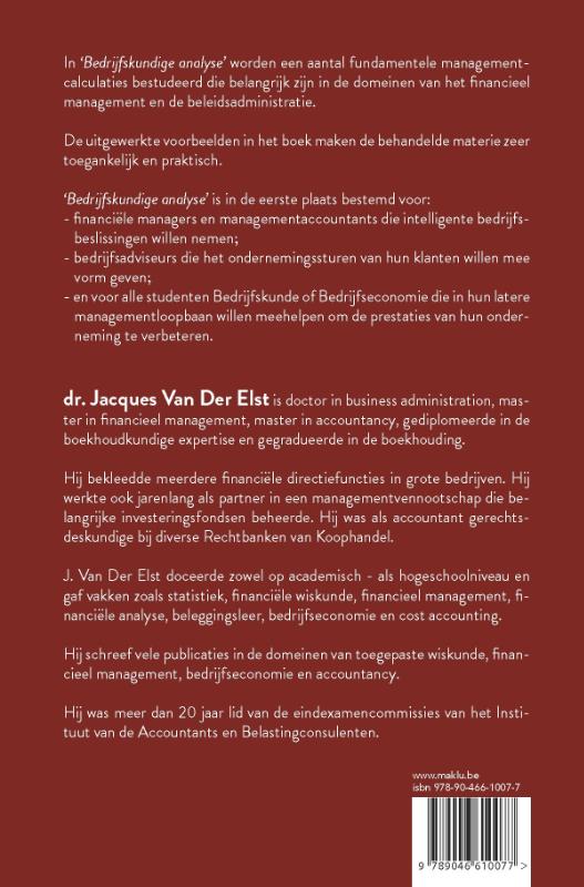 Achterkant van Bedrijfskundige analyse