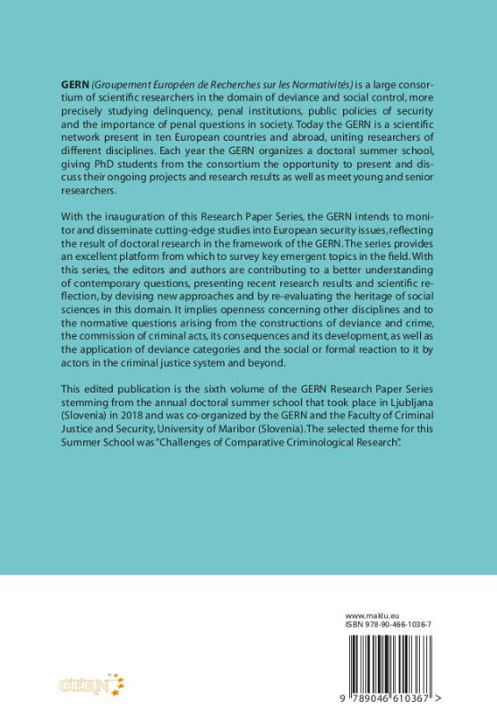 Achterkant van Challenges of Comparative Criminological Research