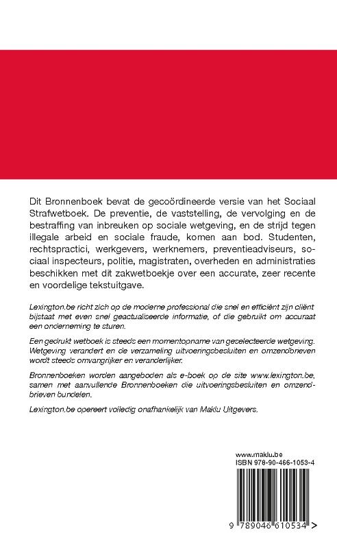 Achterkant van Sociaal Strafwetboek (Bronnenboek)