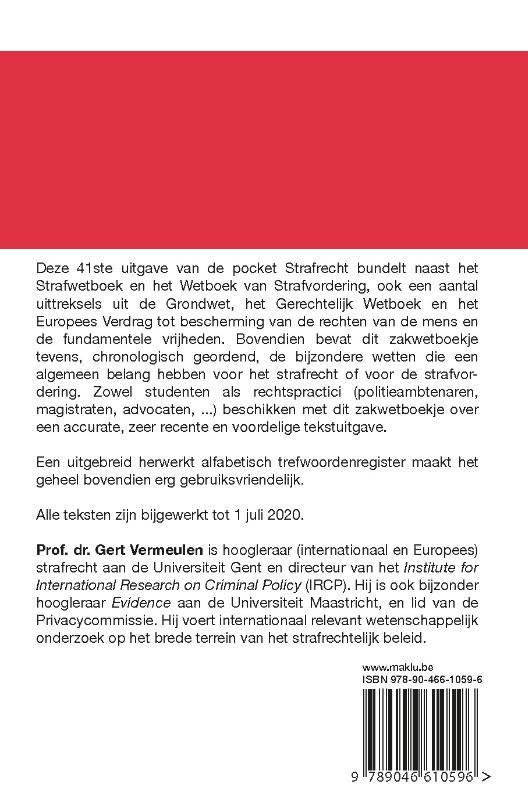 Achterkant van Strafwetboek, Wetboek van Strafvordering, Bijzondere wetten