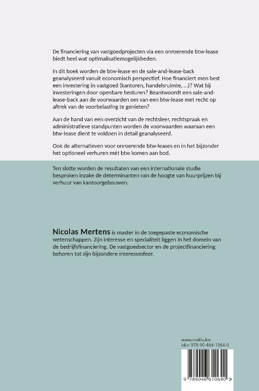 Achterkant van Onroerende leasing als financieringstechniek