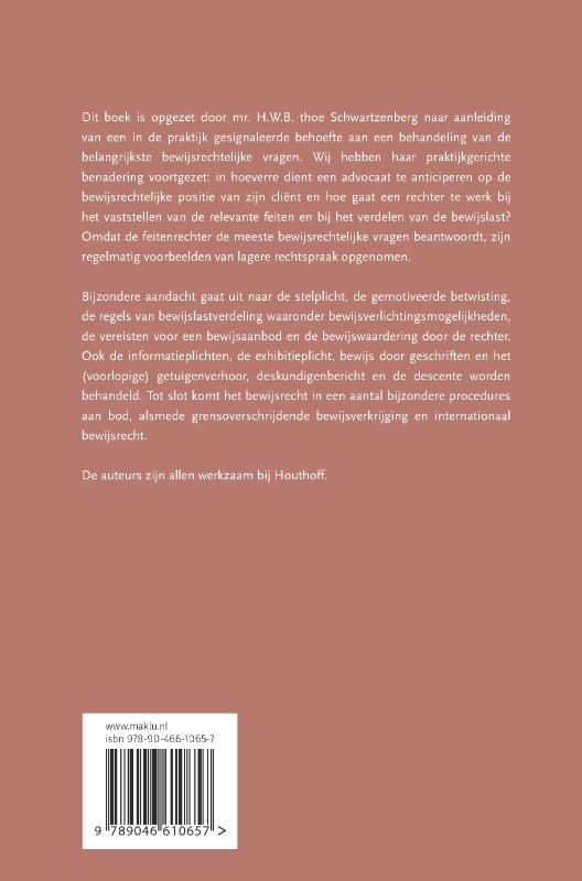 Achterkant van Civiel bewijsrecht voor de rechtspraktijk