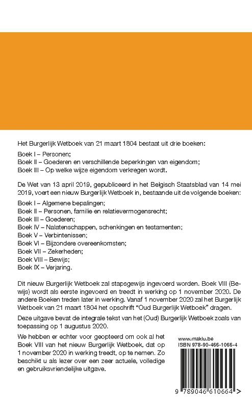 Achterkant van Burgerlijk Wetboek