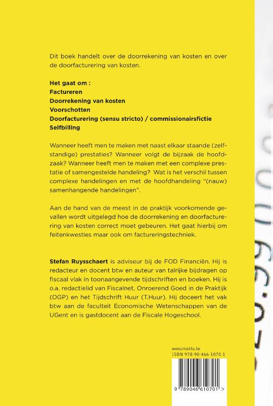 Achterkant van Doorrekening en doorfacturering van kosten