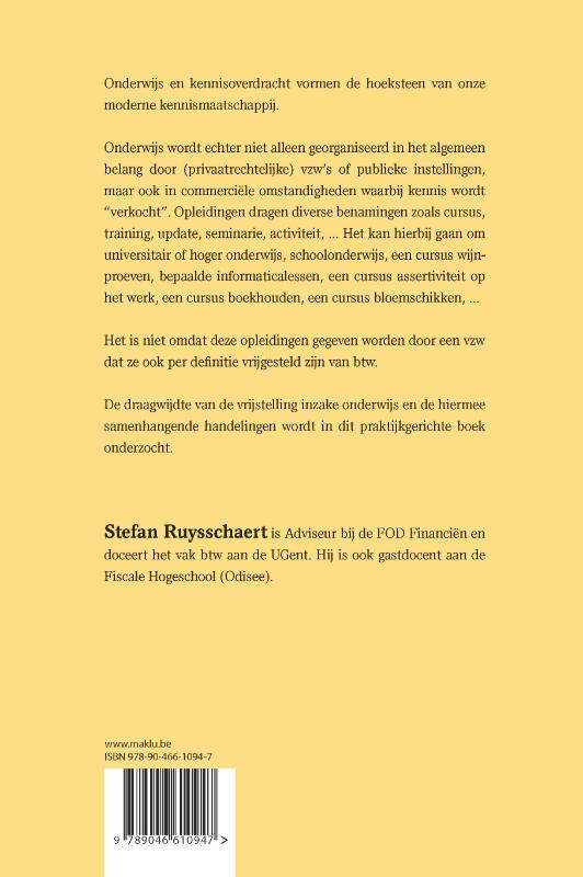 Achterkant van Onderwijs en btw