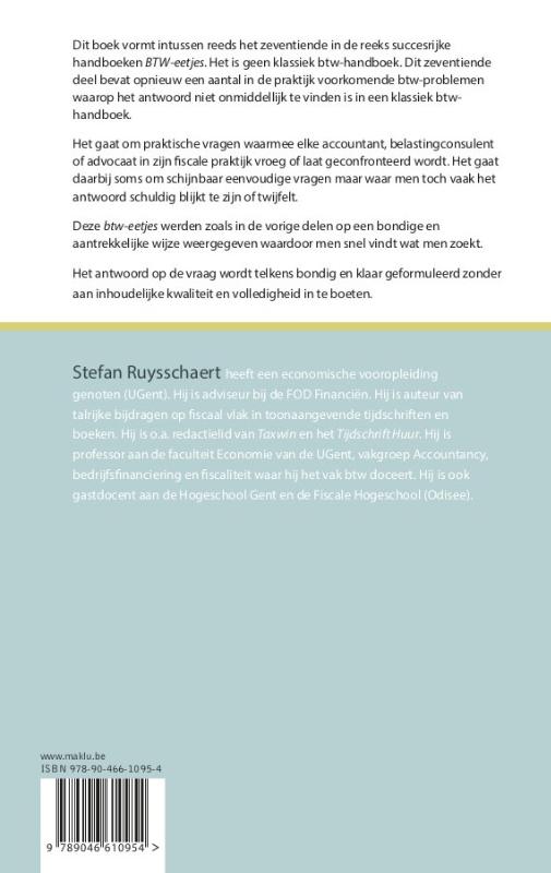 Achterkant van Btw-eetjes