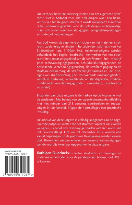 Achterkant van Algemeen strafrecht – een overzicht