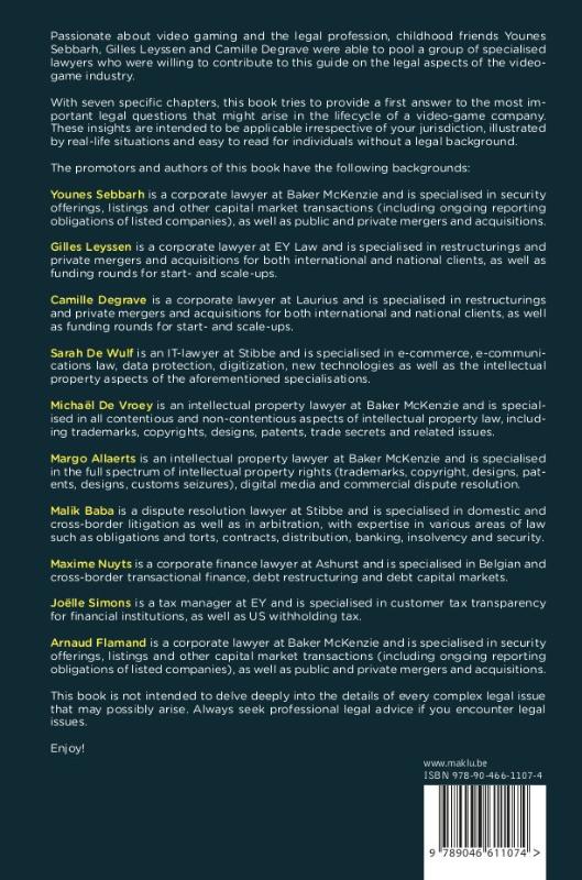 Achterkant van Legal Aspects of the Video-Game Industry