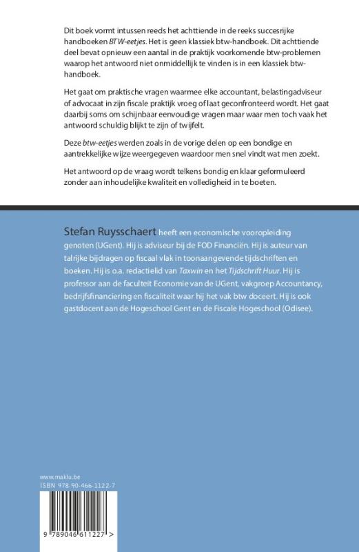 Achterkant van Btw-eetjes