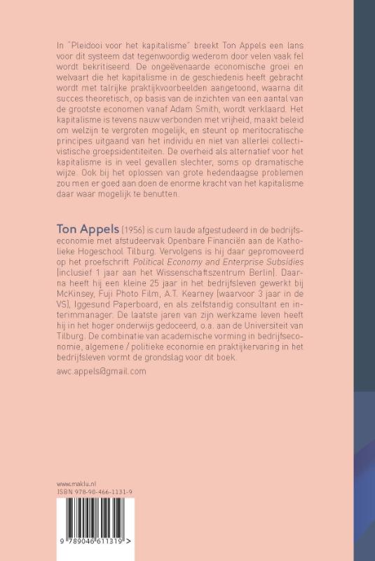 Achterkant van Pleidooi voor het kapitalisme