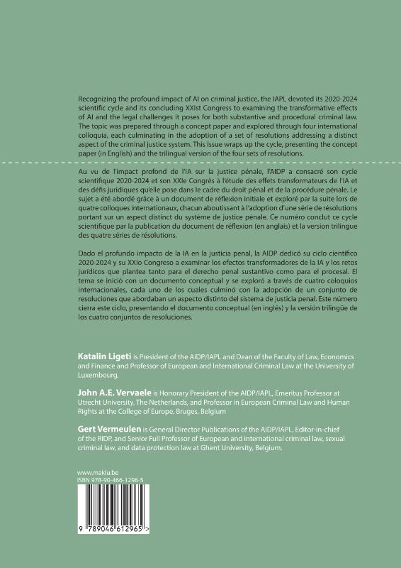 Achterkant van Artificial intelligence and criminal justice