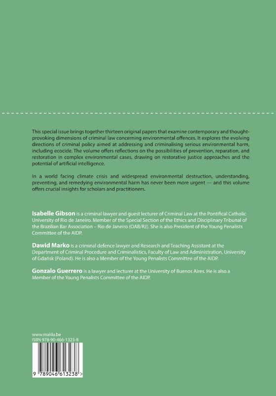 Achterkant van Environment and Contemporary Challenges to Criminal Law