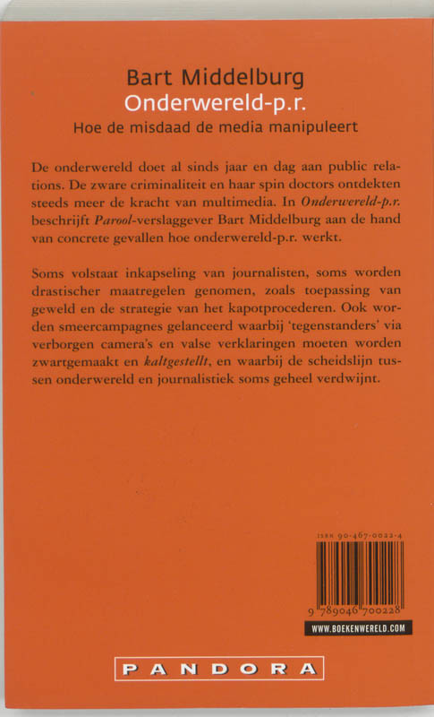 Achterkant van Onderwereld-P.R.