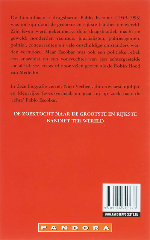 Achterkant van Pablo Escobar