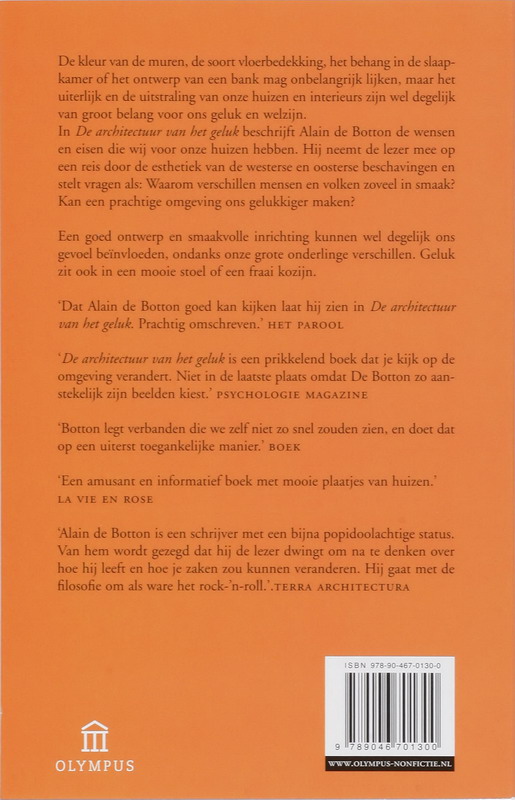 Achterkant van De architectuur van het geluk