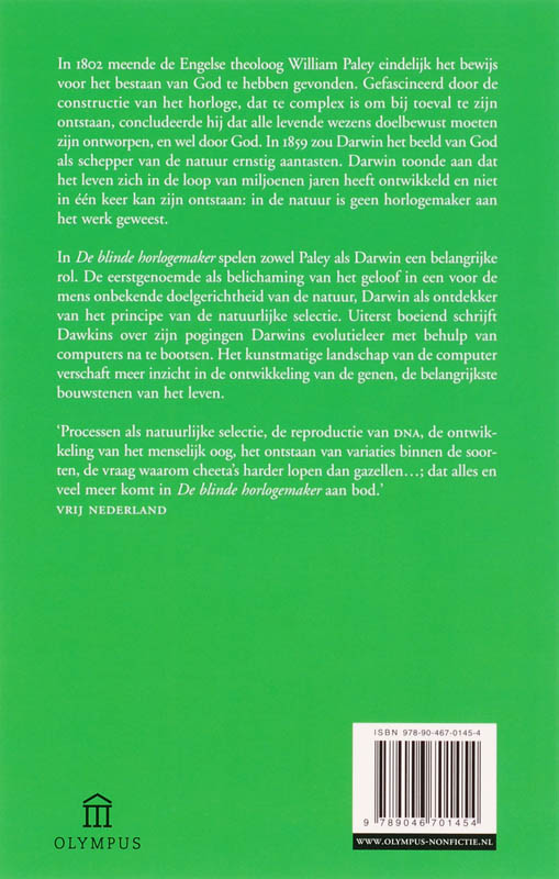 Achterkant van De blinde horlogemaker