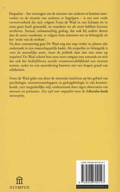 Achterkant van Een tijd voor empathie