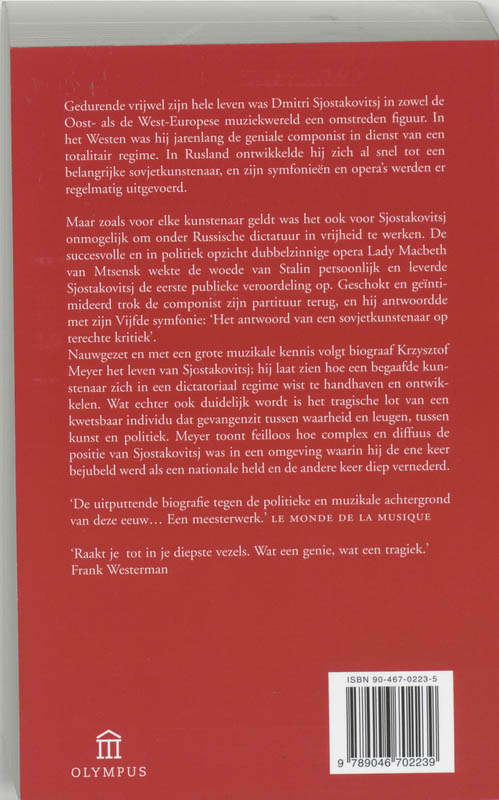Achterkant van Sjostakovitsj