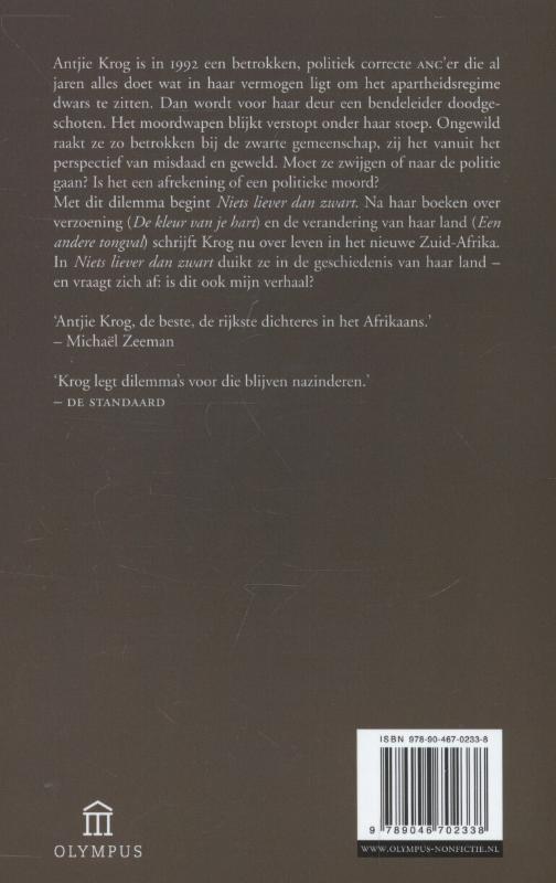 Achterkant van Niets liever dan zwart