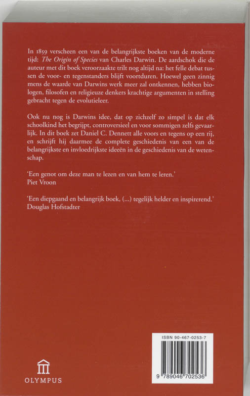 Achterkant van Darwins gevaarlijke idee