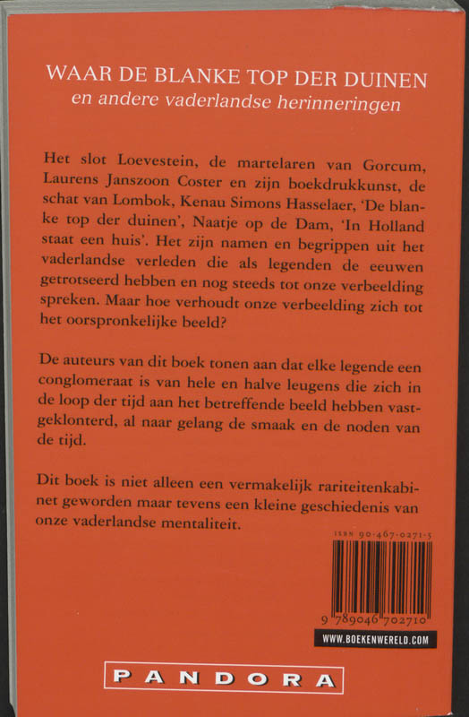 Achterkant van Waar de blanke top der duinen