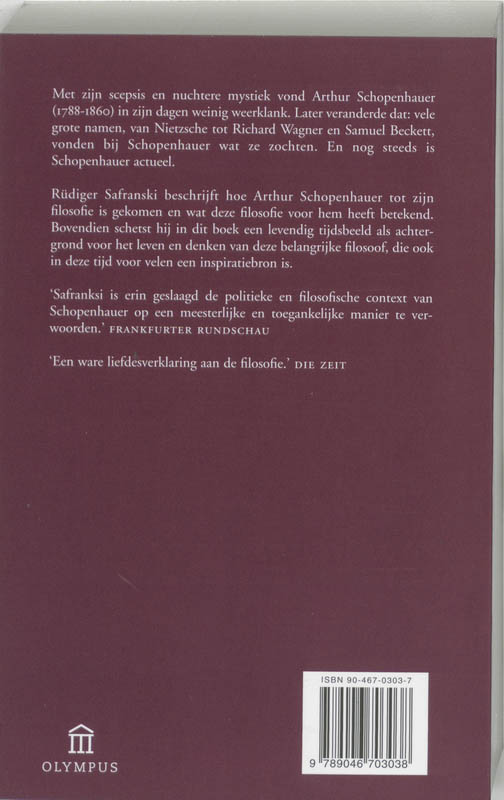 Achterkant van Arthur Schopenhauer