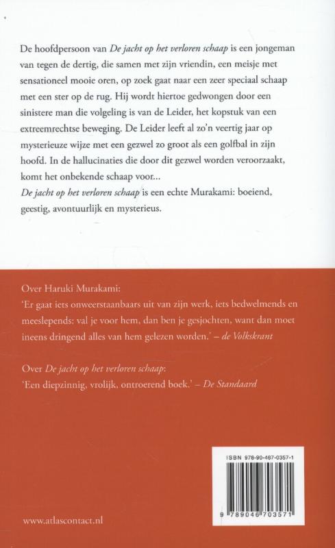 Achterkant van De jacht op het verloren schaap