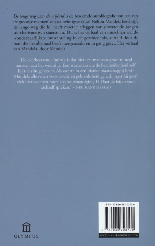 Achterkant van De lange weg naar de vrijheid