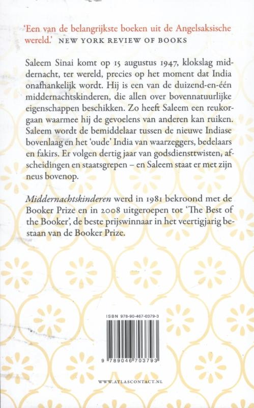 Achterkant van Middernachtskinderen
