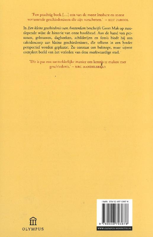 Achterkant van Een kleine geschiedenis van Amsterdam