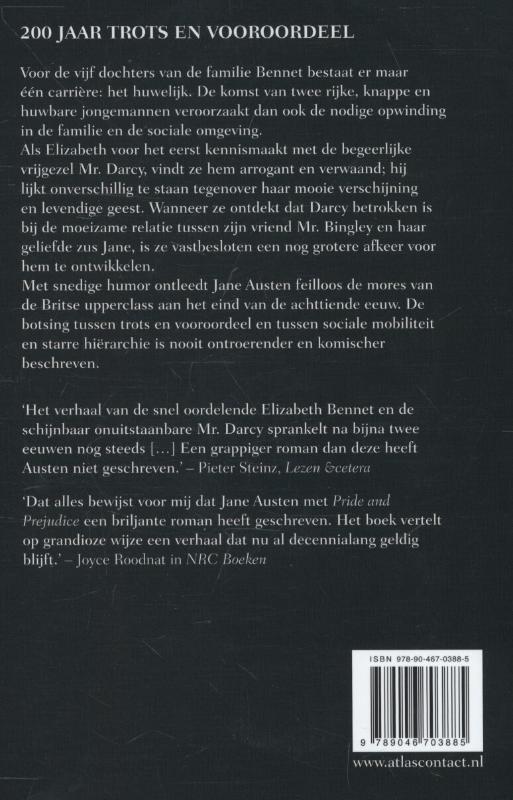 Achterkant van Trots en vooroordeel