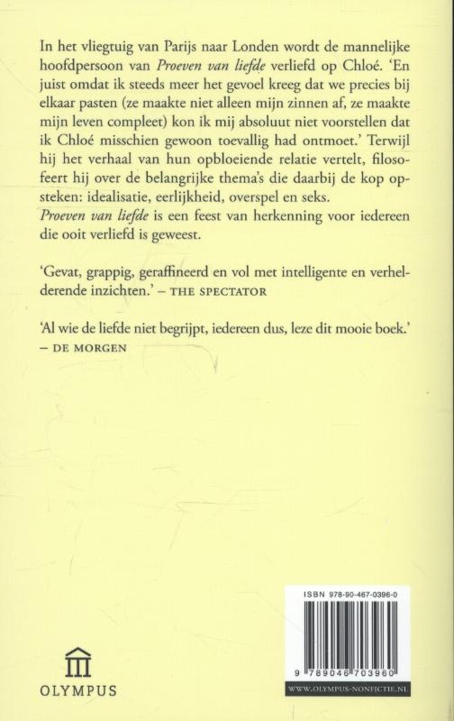 Achterkant van Proeven van liefde