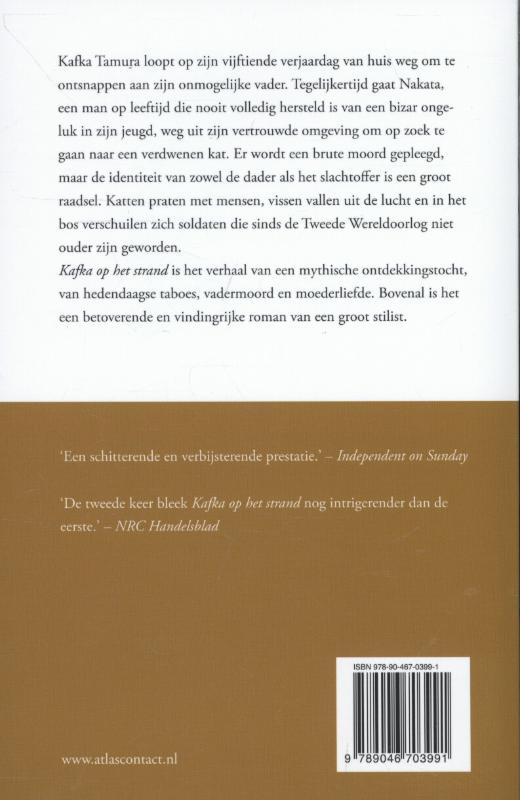 Achterkant van Kafka op het strand