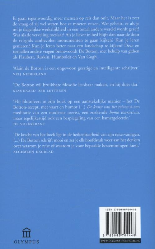 Achterkant van De kunst van het reizen