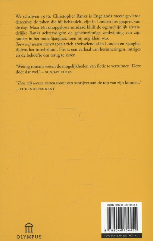 Achterkant van Toen wij wezen waren