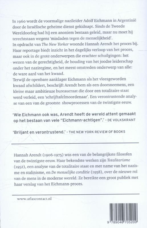 Achterkant van Eichmann in Jeruzalem
