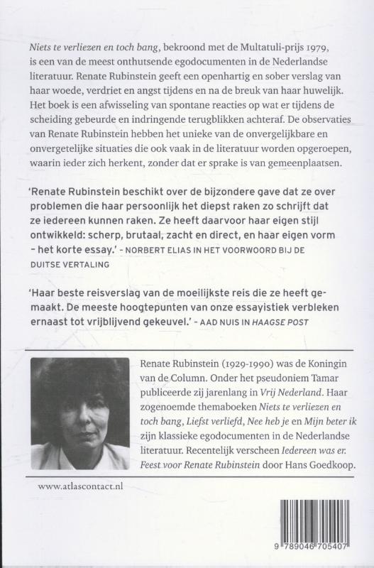 Achterkant van Niets te verliezen en toch bang