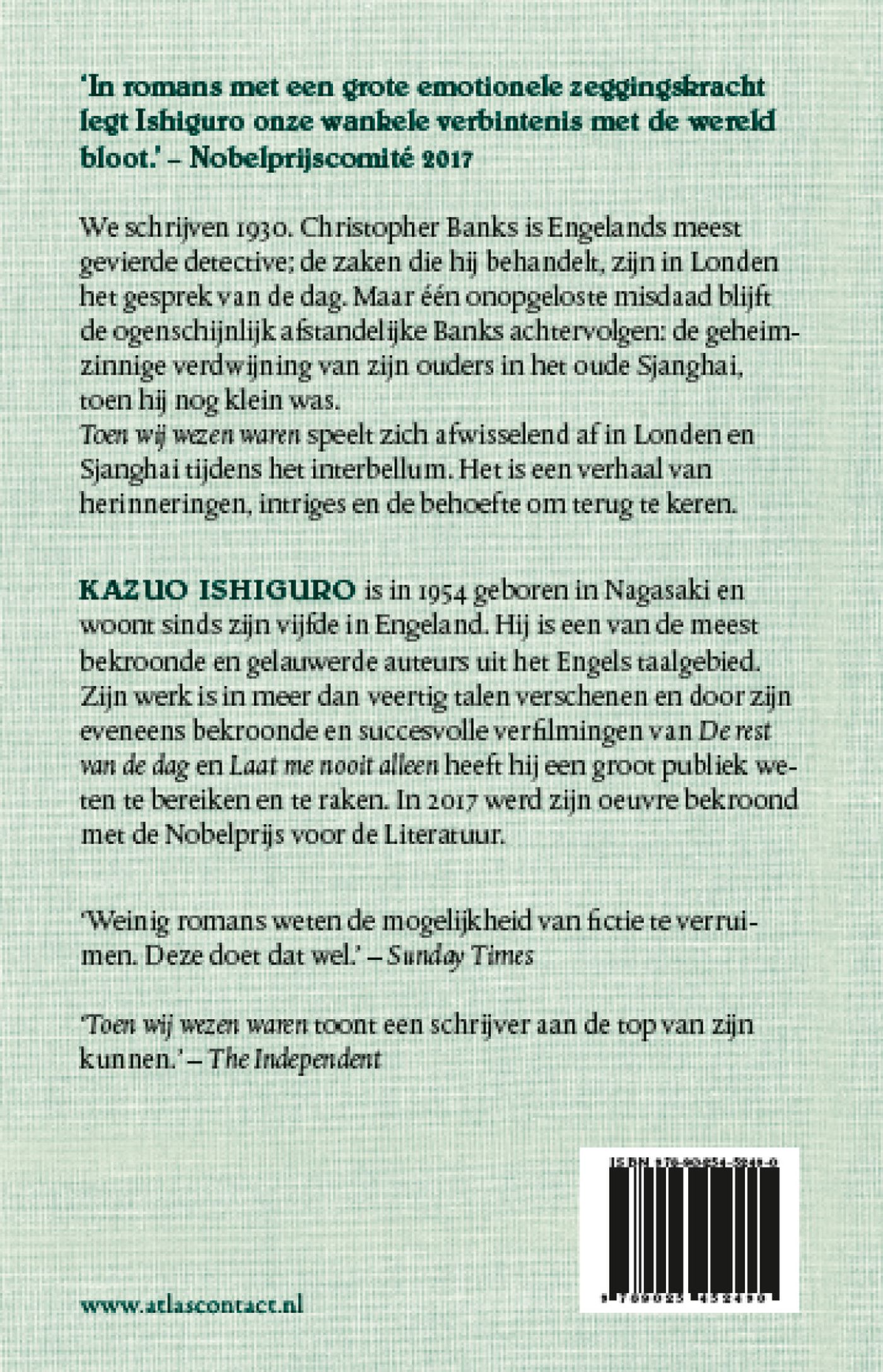 Achterkant van Toen wij wezen waren