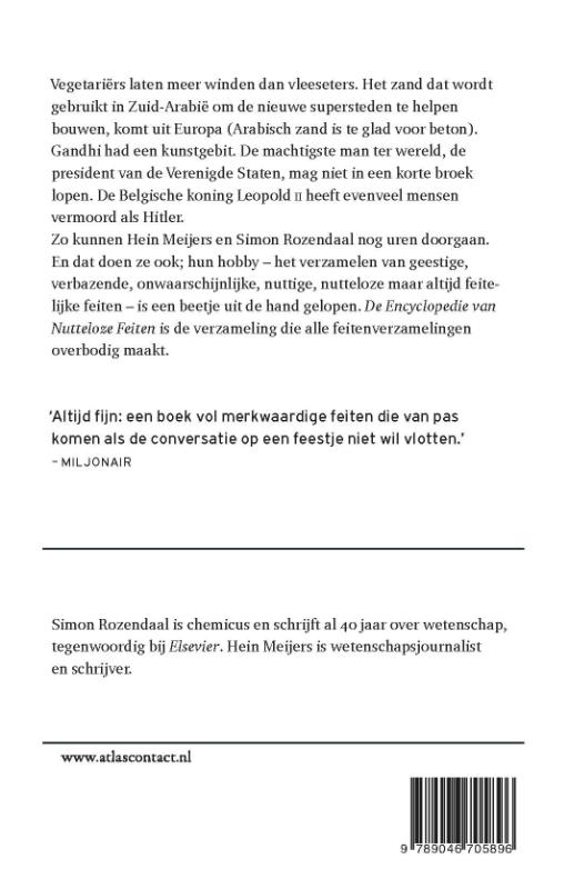 Achterkant van De encyclopedie van nutteloze feiten