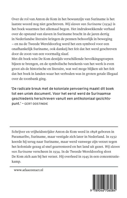 Achterkant van Wij slaven van Suriname