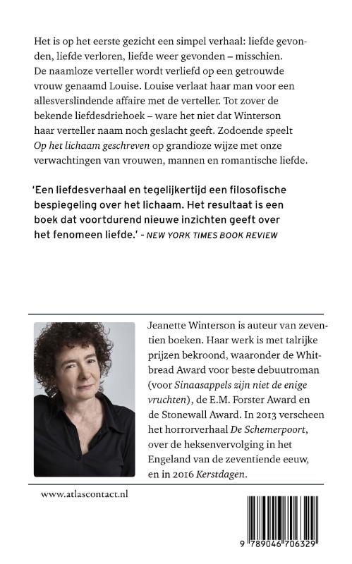Achterkant van Op het lichaam geschreven