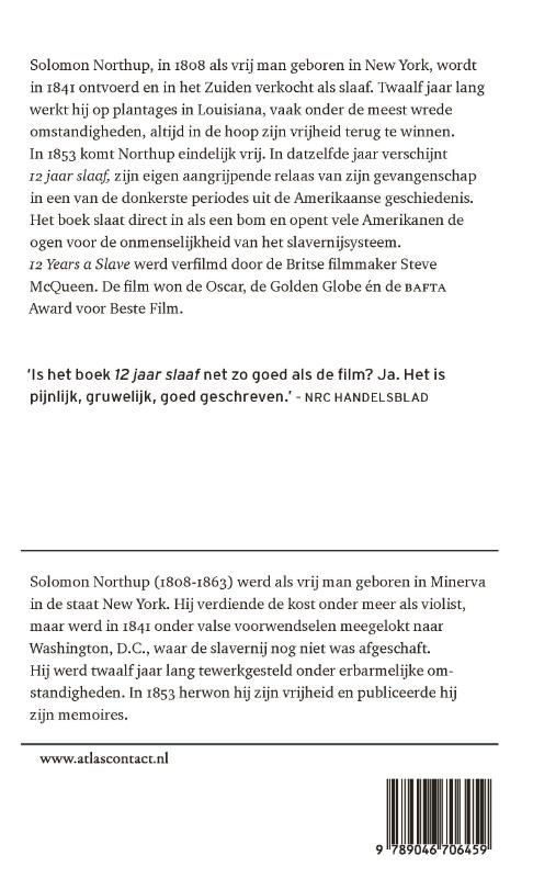 Achterkant van 12 jaar slaaf