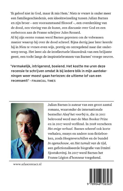 Achterkant van Niets te vrezen