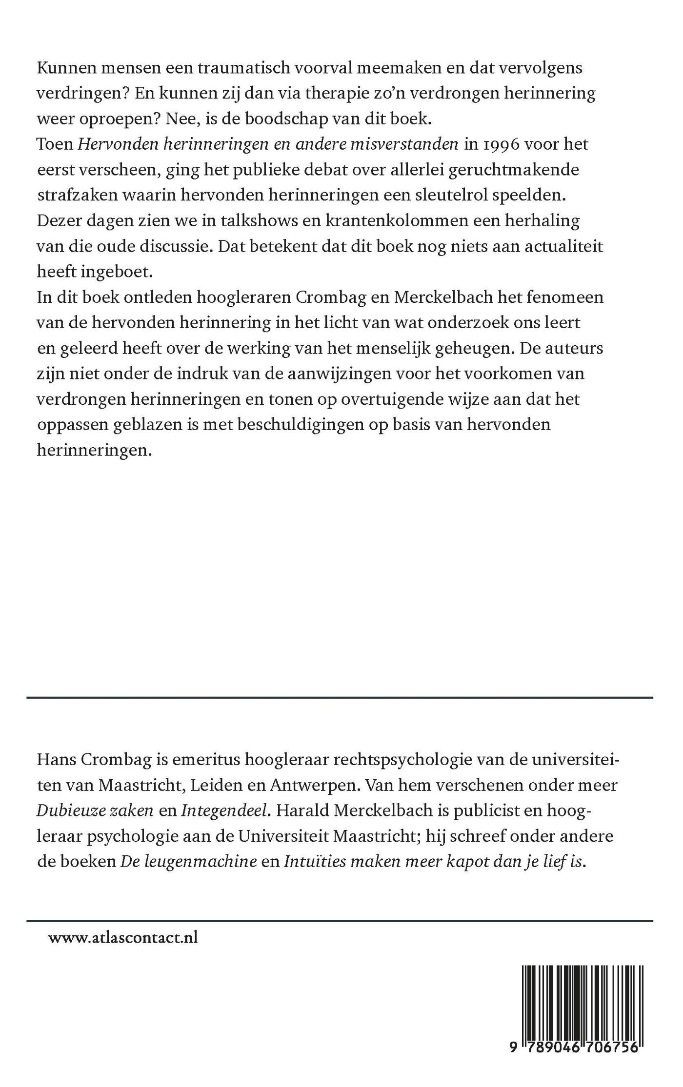 Achterkant van Hervonden herinneringen en andere misverstanden