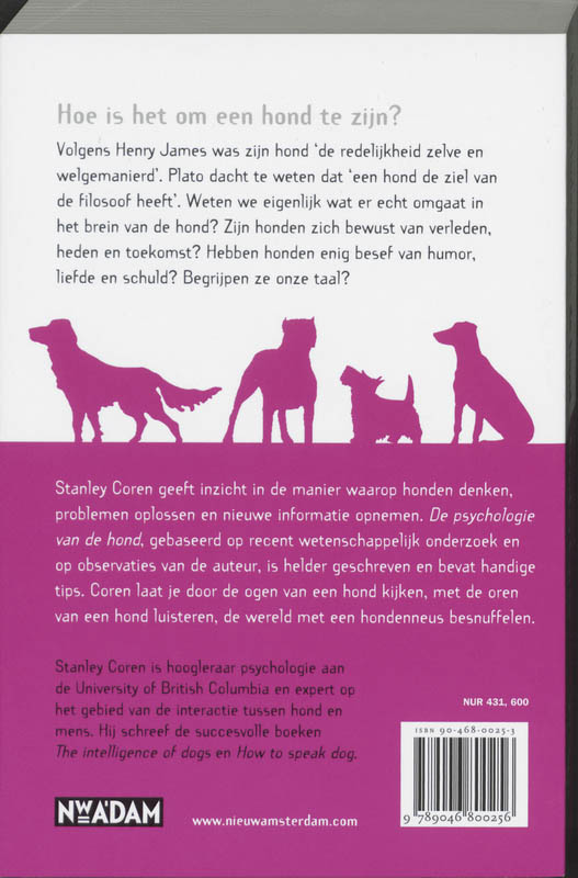 Achterkant van De psychologie van de hond