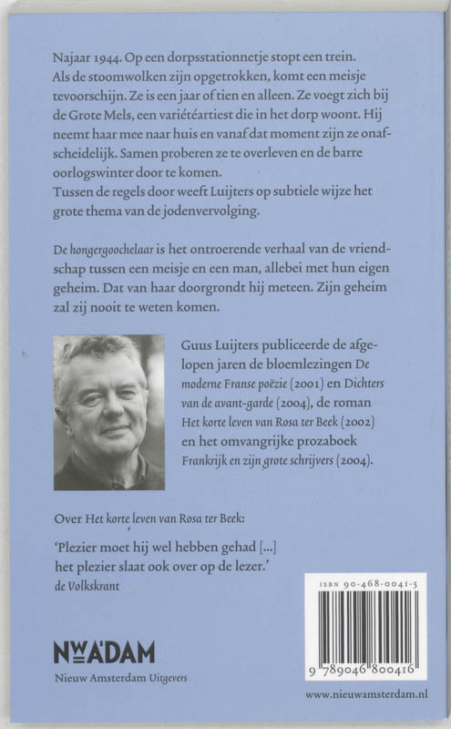 Achterkant van De hongergoochelaar