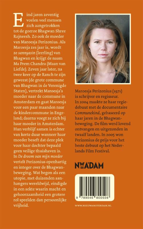 Achterkant van De droom van mijn moeder